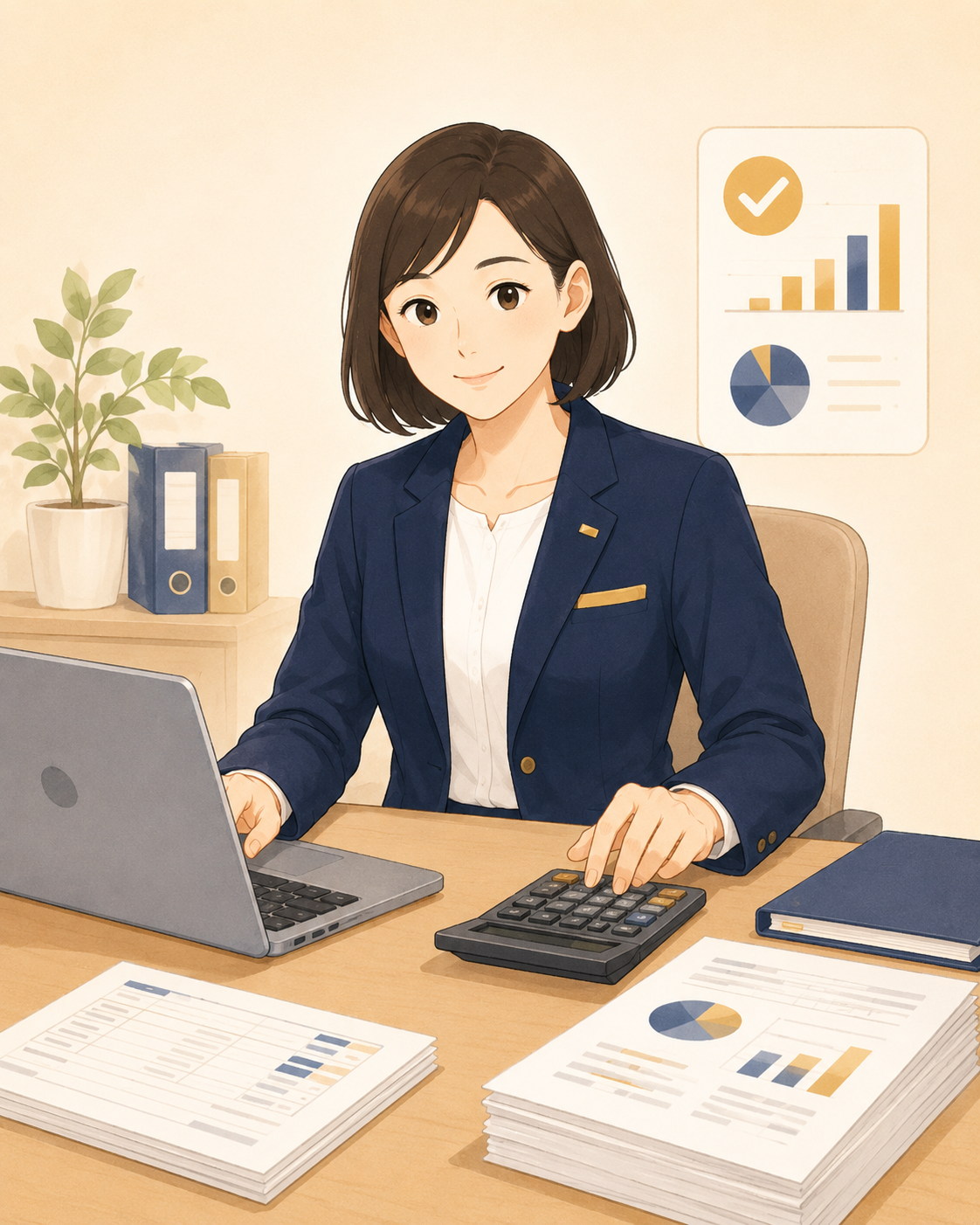 会計データを扱うリモート経理担当者のイメージ