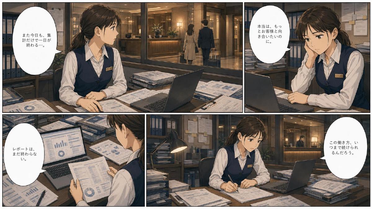 「接客の時間を、取り戻す。」本編1ページ目